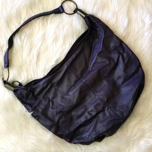 Purple Faux Leather Handbag